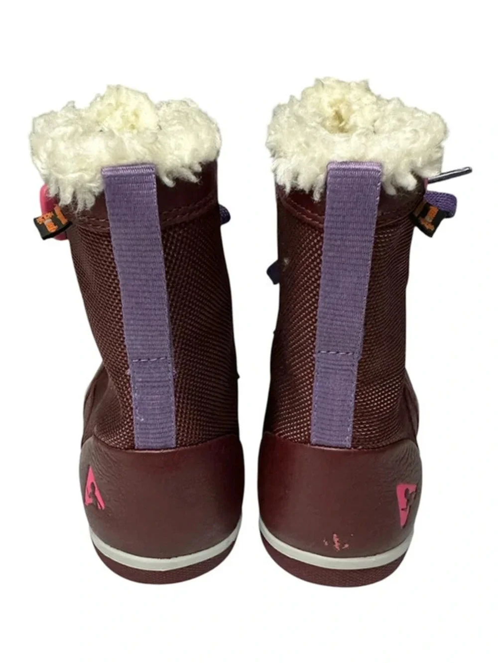 Plae Kids Burgundy Purple Fur-Lined Winter Waterproof Snow Boots